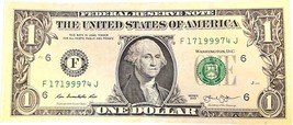 $1 One Dollar Bill 17199974 birthday anniversary January 7 or July 1, 1999 - $12.99