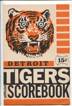 Detroit Tigers vs Minnesota Twins MLB Game Scorecard 6/09/1964-Tiger Stadium-... - £32.46 GBP