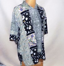 Vintage Made in France Michel Axel Paris Persian Floral Camp Noveau Shirt VI XL - £78.62 GBP