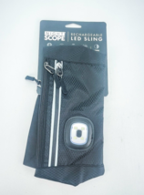 Night Scope Sling Bag Reflective Zipper Black 100 Lumens Adjustable Strap - $17.37