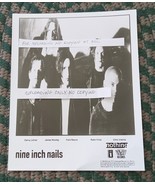 NINE INCH NAILS WITH TRENT REZNOR BLACK&WHITE GLOSSY 8X10 IN. PROMO PHOTO 1991!! - $2.99