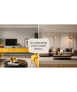 25 Living Room Videos Bundle, Modern Interior Design, Stock Footage - $10.00