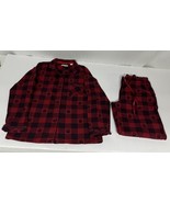 Vintage Orvis S Womens Small Thick Flannel Red Watch Plaid Pajamas Two P... - $32.63