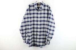 Vintage 90s LL Bean Mens 17 35 Single Tailoring Plaid Long Sleeve Button Shirt - £38.12 GBP