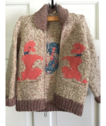 VINTAGE 50s- 60s  Child&#39;s HAND KNIT COWICHAN SWEATER  Poodles zip EEUC!!... - $1,862.86 MXN