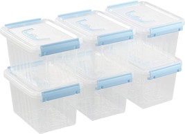 Ortodayes 3 Quart Plastic Storage Bins, Pack Of 6 Small Boxes With Lids - £29.56 GBP