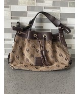VTG DOONEY &amp; BOURKE SIGNATURE CANVAS LOGO BROWN LEATHER SHOULDER HANDBAG... - $39.30 CAD