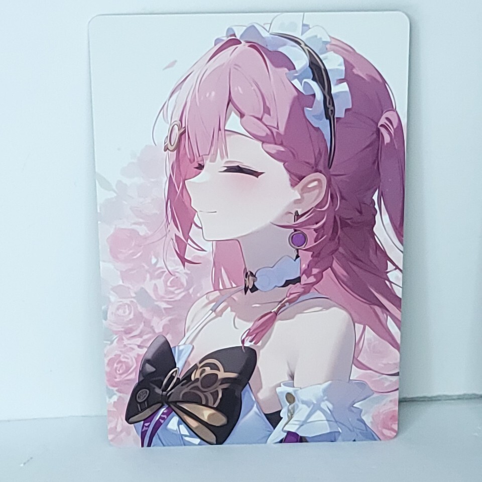March 7th Floral Roses Premium Waifu Card Anime Girl Wall Art Oversized ... - $19.34