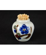 Toothpick Holder, Vintage Porcelain, Pottery Jug Shape, Blue Floral Art ... - £7.79 GBP