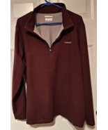 Columbia 1/4 Zip Pullover XL Omni Wick Casual Mock Neck Outdoor Maroon - $17.46