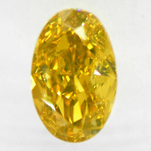 Oval Shape Diamond Fancy Deep Yellow Brown Loose 0.61 Carat VS2 IGI Certificate - £677.85 GBP