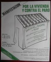 1980&#39;s Original Poster Spain España Madrid Social Poverty Housing Worker - £21.78 GBP