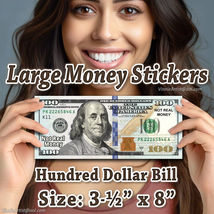 Large Sticker Hundred Dollar Bills High Decal Money Labels $100 Cash Stickers - $9.95