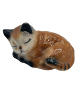 Cat Kitten Porcelain Figurine Statue Ceramic Sleeping Miniature 2&quot; Black... - £9.40 GBP