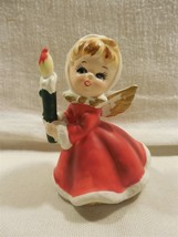 Vintage Napco Japan Ceramic Christmas Angel Girl with Candle Figurine X-6984 - £20.33 GBP