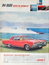 Oldsmobile Jetstar I Vintage Car Ad Magazine Print 1964 Sedan Olds Jet Boat - $12.13