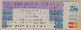 Kiss - Vintage 1998 Unused Whole Concert Ticket Omaha Civic Arena ***Last One*** - £11.57 GBP