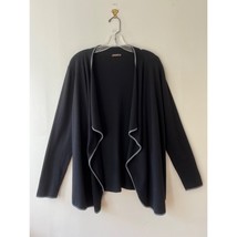 J.McLaughlin Sz L Black Gray Cardigan Sweater Open Cascad Soft Knit - €29,31 EUR