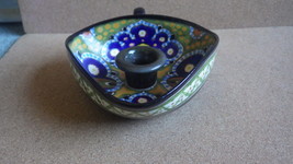  ANTIQUE GOUDA IVORA ART POTTERY CANDLE HOLDER #372 HOLLAND C1910 - €74,37 EUR