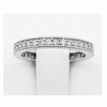 14K White Gold Plated 0.75 Ct Real Moissanite Eternity Wedding Bridal Ring Band - £51.46 GBP