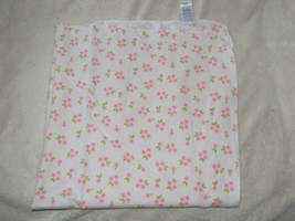 Carters Child of Mine White Pink Green Cotton Flannel Baby Girl Swaddle ... - £18.40 GBP