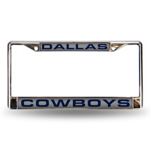 Dallas Cowboys License Plate Frame Laser Cut Chrome Silver - $49.99