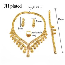 Jlated Dubai Fashion gold color jewelry set African wedding gifts for Saudi Arab - £21.12 GBP