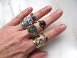 Vintage Sterling Silver Multi Stone Ring Lot of 6 C3360 - £98.92 GBP