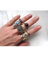 Vintage Sterling Silver Multi Stone Ring Lot of 6 C3360 - £99.16 GBP