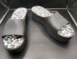Lemon Jelly ENYD 01 Womens 6.5-7 Sandals Platform Slides Black Animal Print - $28.00