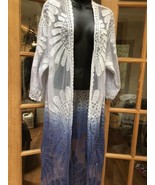 Estilo Vintage Encaje Kimono Bata Abrigo Duster Azul Sombreado - £60.02 GBP