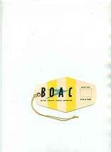 BOAC Seat No Tag British Overseas Airways Corporation 1962 - $17.82