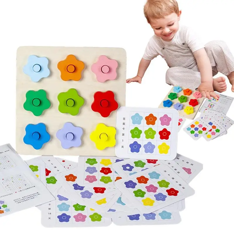 Color Sorting Blocks Color Recognition Matching Puzzle Wooden Montessori Motor - £17.43 GBP+