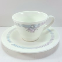Wedgwood Talisman Demitasse Cups and Saucers Set of 4 Bone China Pink Blue - $119.00