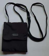 Samsonite Tri Fold Wallet Attached Lanyard Strap Black Event 5x5.5&quot; Closed - £12.91 GBP