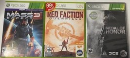 Xbox 360 Lot 3 Games Mass Effect 3, Red Faction Guerrilla &amp; Medal of Honor - £14.66 GBP