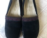 Naturalizer Suri Black Suede Loafers Women&#39;s 7.5 W Shoes Slip On Wedge C... - $27.72