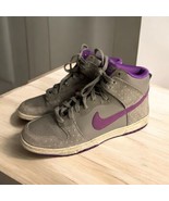 Nike Dunk High Skinny Sneakers Women Size 8 Gray Purple Gorpcore - $119.15 CAD