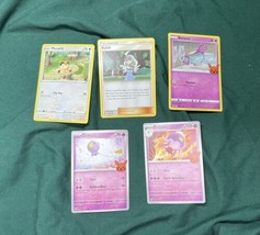 Lot of 5 Pokémon-TCG Trading Cards-Meowth, Kahili, Sinistea, Drifloon &amp; ... - $8.00