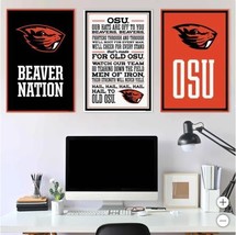 Oregon State Beavers Wall Art Orange Black NCAA 3-Piece Adhesive Canvas - $79.99