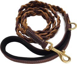 Blazing Paws Vibrania Super Soft Braided Leather Dog Leash, Heavy Duty W... - £30.60 GBP