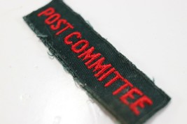 Vintage Green &amp; Red POST COMMITTEE Uniform Badge Boy Scouts America Camp... - $11.69
