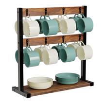 Large Coffee Mug Holder Stand 2 Tier Countertop Mug Tree Rack Kitchen Organizer - £43.95 GBP