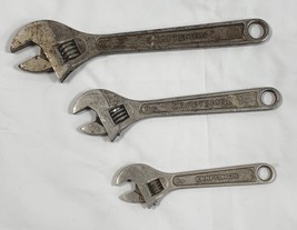 3 Vintage Craftsman USA 6&quot; 8&quot; 10&quot; Adjustable Wrench Set 44602, 44603, 44604 - £58.36 GBP