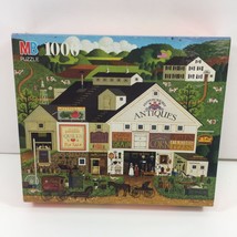 Charles Wysocki&#39;s Americana MB 1000 Piece Puzzle 4679-26 Market Antiques Quilts - £39.14 GBP