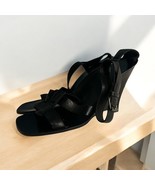 BCBG Maxazria wedge heel open toe ankle strap strappy Sz 8 Narrow BCBGMa... - $45.95 CAD