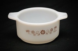 Old Vintage Termocrisa Mexico 4 1/2&quot; Milk White Glass Bowl Dip Dish w Handles - £11.89 GBP