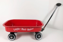 Vintage Little Red Racer Metal Wagon Small Pull Toy Decor 12.5”X 7.5”X 5” - $15.83