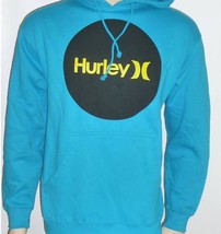 Men&#39;s Guys Hurley Krush &amp; Only Blue Pullover Fleece Hoodie Black Dot New $45 - £31.96 GBP