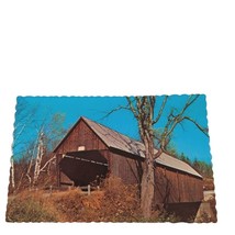 Postcard Covered Bridge West Woodstock Vermont Chrome Unposted - £5.42 GBP